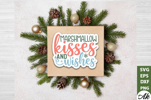 Marshmallow kisses and wishes Stickers Design SVG akazaddesign 