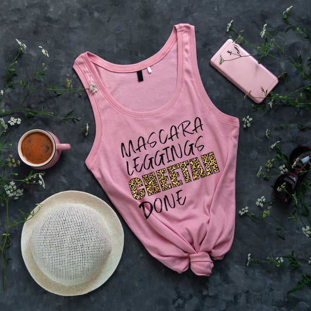 Mascara Leggings Cheetah Done PNG | Beauty Priorities Humor | Fashion Reality Leopard Print Typography Sublimation So Fontsy VIP Design Shop 