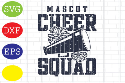 Mascot Cheer Squad Svg, Cheerleader Svg, Cheerleading Vector, Cheer Pom Poms Cut Files, Sport Svg, Jpg, Eps, Dxf Files SVG DigitalSvgFiles 