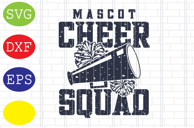 Mascot Cheer Squad Svg, Cheerleader Svg, Cheerleading Vector, Cheer Pom Poms Cut Files, Sport Svg, Jpg, Eps, Dxf Files SVG DigitalSvgFiles 