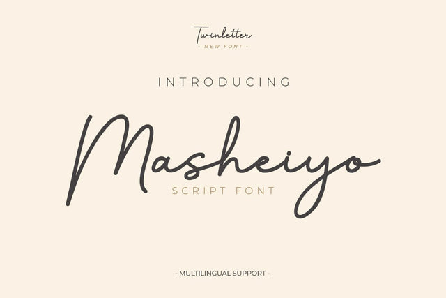 Masheiyo - Script Monoline Font Font twinletter 