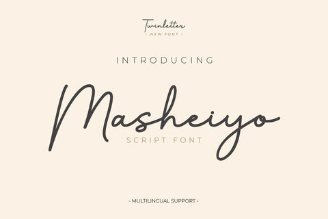 Masheiyo - Script Monoline Font Font twinletter 