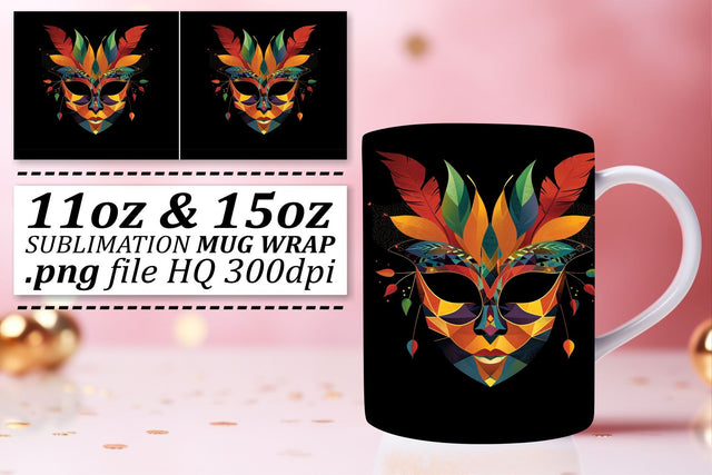 Masked Beauty: Colorful Mardi Gras Celebrations Sublimation afrosvg 