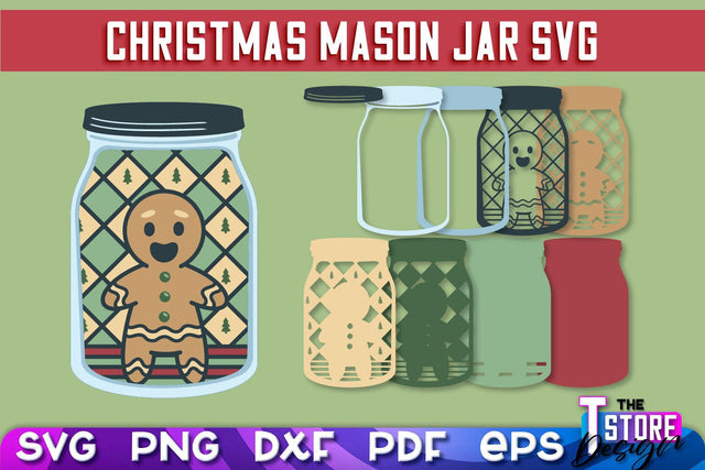 Mason Jar SVG | Kitchen Design | 3D Paper Mason Jar SVG The T Store Design 
