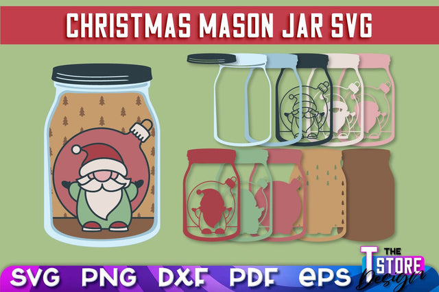 Mason Jar SVG | Kitchen Design | 3D Paper Mason Jar SVG The T Store Design 