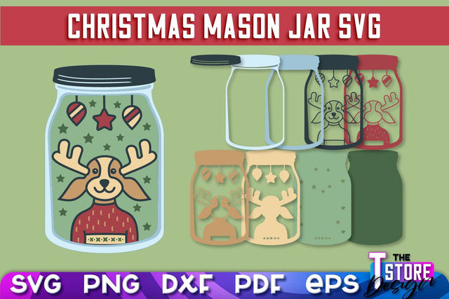 Mason Jar SVG | Kitchen Design | 3D Paper Mason Jar SVG The T Store Design 