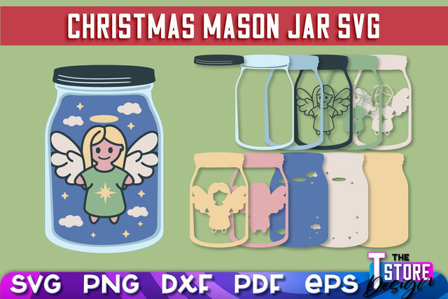 Mason Jar SVG | Kitchen Design | 3D Paper Mason Jar SVG The T Store Design 