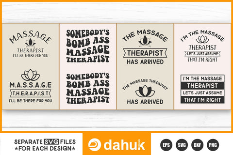 Massage Therapist SVG Tshirt Designs SVG dahukdesign 
