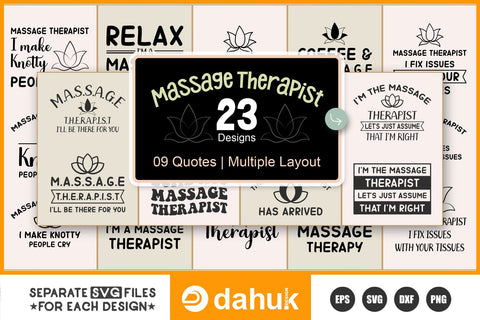 Massage Therapist SVG Tshirt Designs SVG dahukdesign 