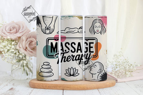 Massage Therapy Tumbler Wrap Sublimation sassyprint 