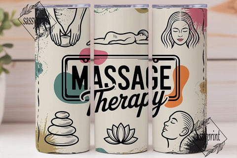 Massage Therapy Tumbler Wrap Sublimation sassyprint 
