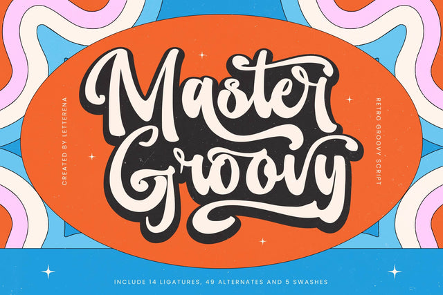 Master Groovy - Retro Goovy Script Font Letterena Studios 