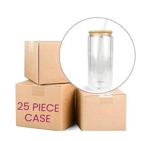 Master Maker Crafts - 15 oz Glass Double Wall Can - Clear Physical DIY Craft Warehouse 