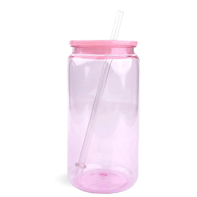 Master Maker Crafts - 16 oz Plastic Can Transparent - Light Pink Physical DIY Craft Warehouse 