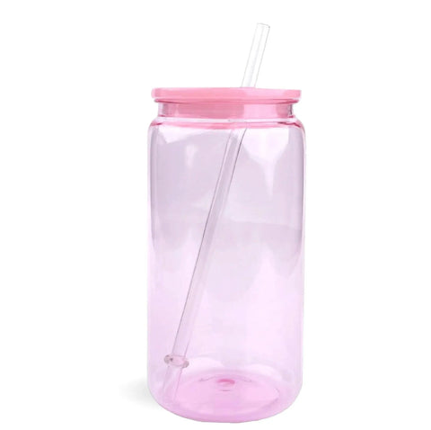 Master Maker Crafts - 16 oz Plastic Can Transparent - Light Pink Physical DIY Craft Warehouse 