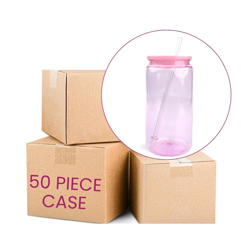 Master Maker Crafts - 16 oz Plastic Can Transparent - Light Pink Physical DIY Craft Warehouse 