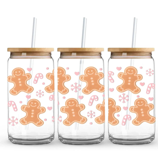 Master Maker Crafts - UV DTF Wrap Only - Gingerbread & Candy Canes 9.7" x 4.3" (Cup NOT Included) Physical DIY Craft Warehouse 