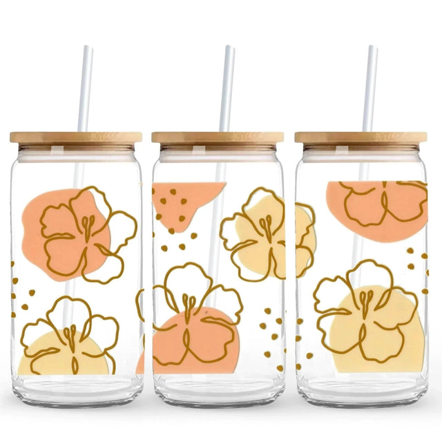 Master Maker Crafts - UV DTF Wrap Only - Hibiscus Holiday 9.7" x 4.3" (Cup NOT Included) Physical DIY Craft Warehouse 