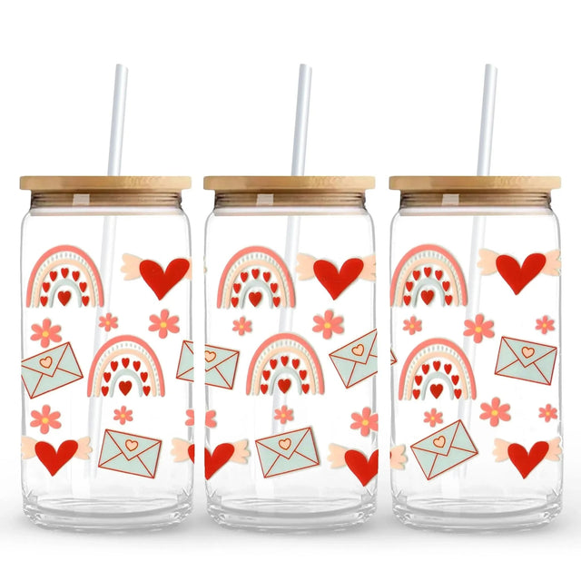 Master Maker Crafts - UV DTF Wrap Only - Love Letters & Rainbows 9.7" x 4.3" (Cup NOT Included) Physical DIY Craft Warehouse 