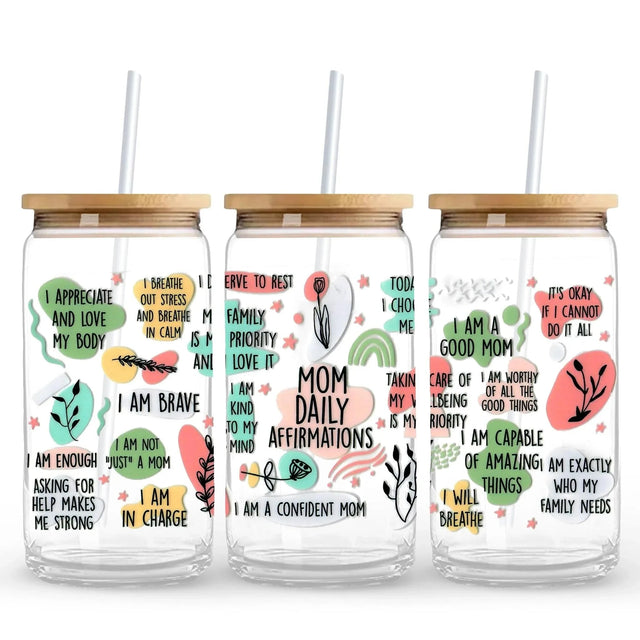 Master Maker Crafts - UV DTF Wrap Only - Mom Daily Affirmations 9.7" x 4.3" (Cup NOT Included) Physical DIY Craft Warehouse 