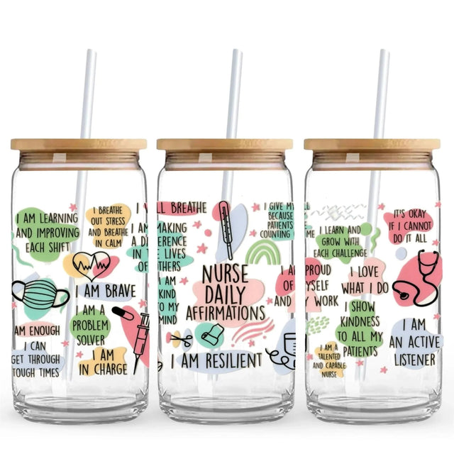 Master Maker Crafts - UV DTF Wrap Only - Nurse Affirmations 9.7" x 4.3" (Cup NOT Included) Physical DIY Craft Warehouse 