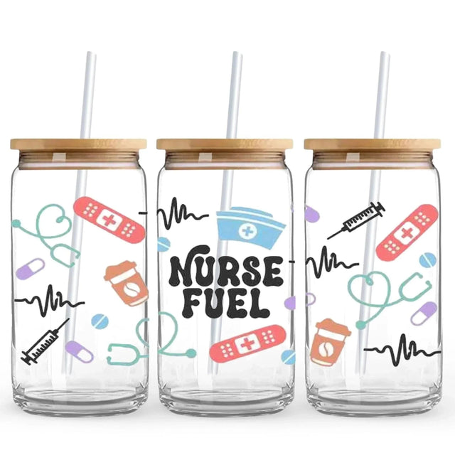 Master Maker Crafts - UV DTF Wrap Only - Nurse Fuel 9.7" x 4.3" (Cup NOT Included) Physical DIY Craft Warehouse 