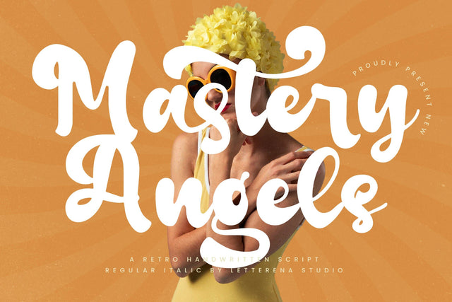 Mastery Angels - Retro Handwritten Script Font Letterena Studios 