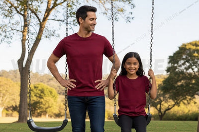 Matching family t-shirt design - burgundy t-shirts Mock Up Photo Regulrcrative 