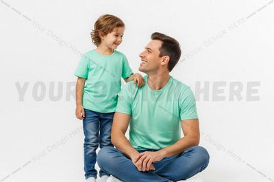 Matching family t-shirt set - mint green Mock Up Photo Regulrcrative 