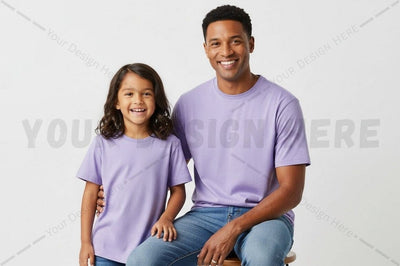 Matching family t-shirt set - purple Mock Up Photo Regulrcrative 