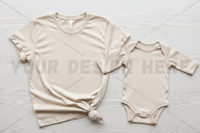 Matching mom and baby t-shirt and onesie set Mock Up Photo Regulrcrative 