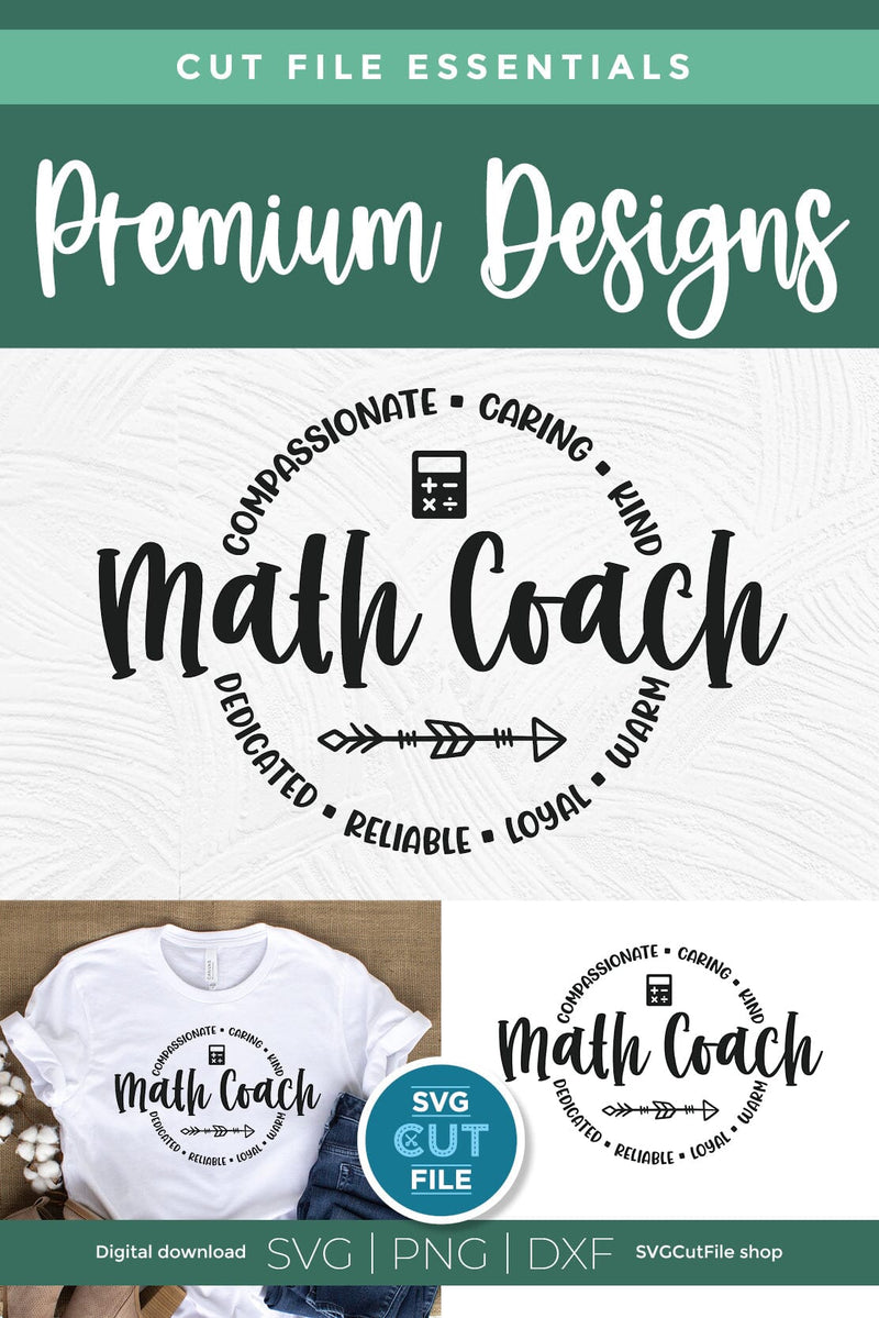 Math Coach svg for Cricut - So Fontsy