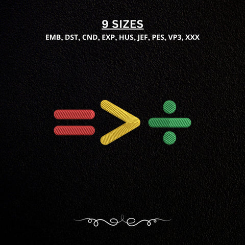 Math Symbols Embroidery Design – Equal Greater Than Divide Machine Embroidery File, Teacher Math Classroom Design Embroidery/Applique DESIGNS PatternFeed8 