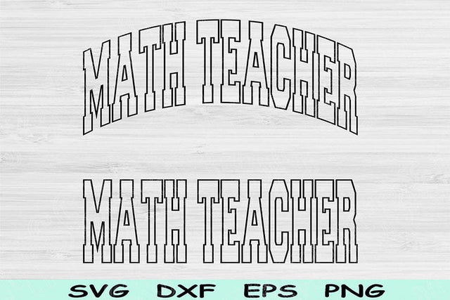 Math Teacher Svg Cut File, Math Teacher Png, School Svg Files For Cricut, Math Svg, Math Teacher Shirt Wave Text Sublimation Digital Designs SVG TiffsCraftyCreations 