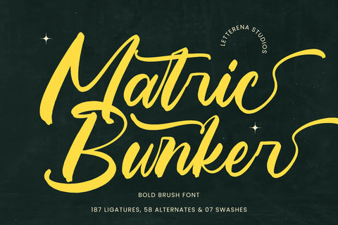 Matric Bunker - Bold Brush Font Font Letterena Studios 