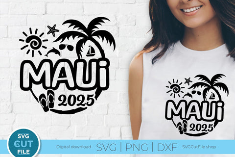 Maui Hawaii svg - 2025 Maui Hawaiian Vacation or Trip Design SVG SVG Cut File 