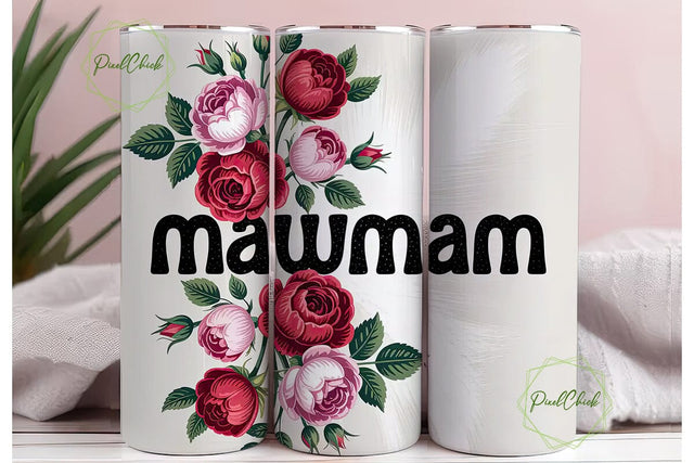 Mawmaw Rose Tumbler Wrap Sublimation PixelChick 