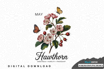May hawthorn flower sublimation png design Sublimation Regulrcrative 