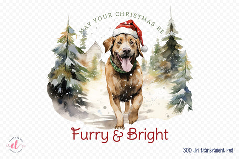 May Your Christmas Be Furry & Bright PNG Sublimation Sublimation CraftLabSVG 