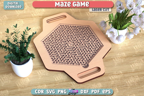 Maze Game Laser Cut Bundle | Handheld Maze Game | Wooden Labyrinth Toy | Montessori Toys | Coordination Game | Neuroimages | CNC Files SVG The T Store Design 