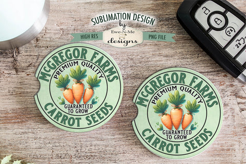 McGregor Farm Carrot Seeds Sublimation Design | Round PNG Sublimation Ewe-N-Me Designs 