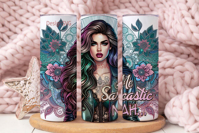 Me Sarcastic Nah Tumbler Wrap 20oz Skinny, Motivational Quote, Funny Sarcastic Tumbler, Sarcastic Sublimation Design Sublimation DesignSVG 
