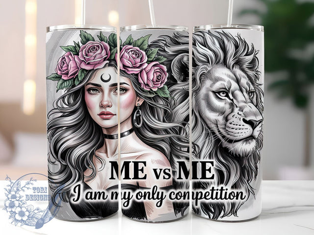 Me Vs Me Motivational Tumbler, Funny Motivational Design, Sarcastic Tumbler PNG, Self Love Sublimation Wrap, 20oz Tumbler Design, I Am My Competition SVG, Motivational Quote PNG Sublimation ToriDesigns 