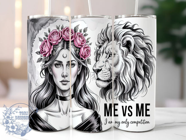 Me Vs Me Motivational Tumbler, Funny Motivational Design, Sarcastic Tumbler PNG, Self Love Sublimation Wrap, 20oz Tumbler Design, I Am My Competition SVG, Motivational Quote PNG Sublimation ToriDesigns 