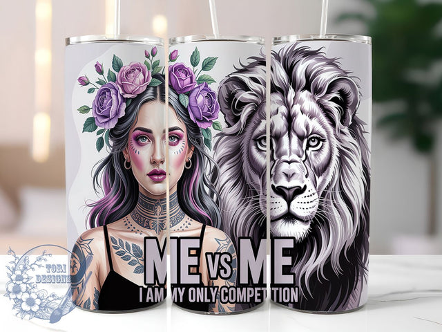 Me Vs Me Motivational Tumbler, Funny Motivational Design, Sarcastic Tumbler PNG, Self Love Sublimation Wrap, 20oz Tumbler Design, I Am My Competition SVG, Motivational Quote PNG Sublimation ToriDesigns 