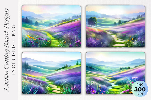 Meadow Glass Cutting Board PNG Design Sublimation Regulrcrative 