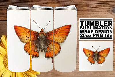Meadow Melody: Butterfly Sublimation Tumbler Wrap - 20oz Sublimation afrosvg 