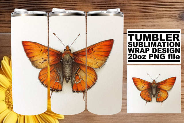 Meadow Melody: Butterfly Sublimation Tumbler Wrap - 20oz Sublimation afrosvg 