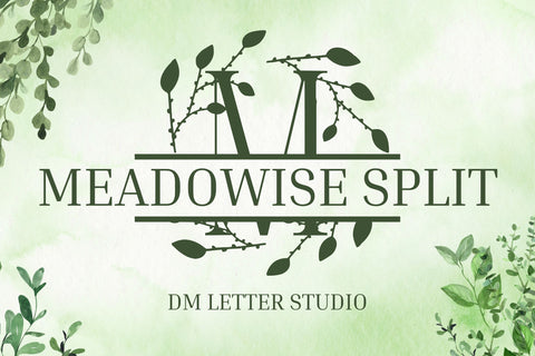 Meadowise Split Monogram Font Dm Letter Studio 