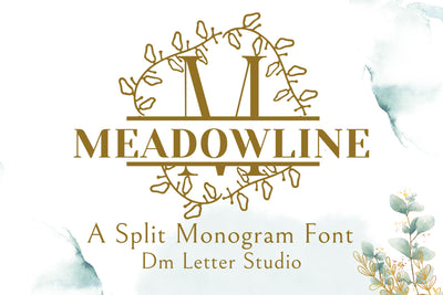 MeadowLine Split Monogram Font Dm Letter Studio 